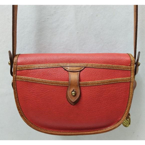 Dooney & Bourke All Weather Leather Red Flap Closure Crossbody Bag - Vintage - Picture 5 of 16